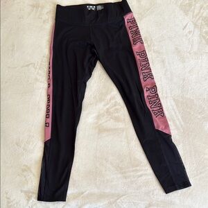 PINK Victoria's Secret Black and Pink Leggings